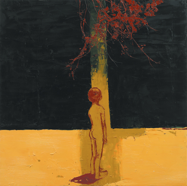 Ochre Boy Standing, 2006, Oil on canvas, 122 x 122cm